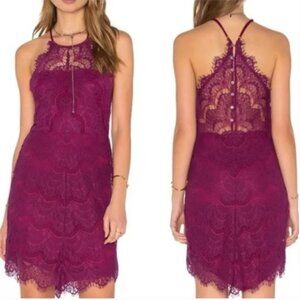 Free People Intimately She Got It Halter Lace Slip Mini Dress Size Medium